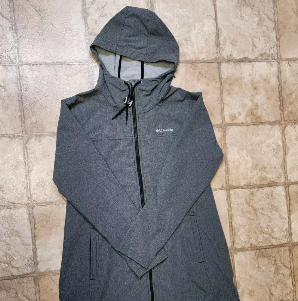 Columbia Softshell Lightweight Jacket Women Xl Heather Gray W/Dove Tail